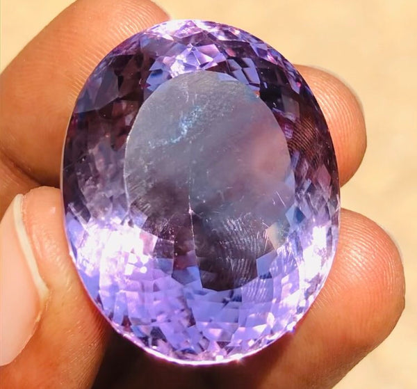 Beautiful 77.00 Cts Genuine Amethyst Faceted Loose Gemstone