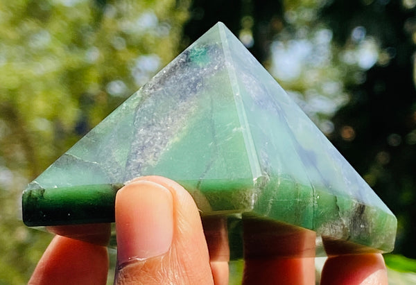 Genuine 480.00 Cts Exclusive Green Jade Healing Crystal Specimen Divine Pyramid