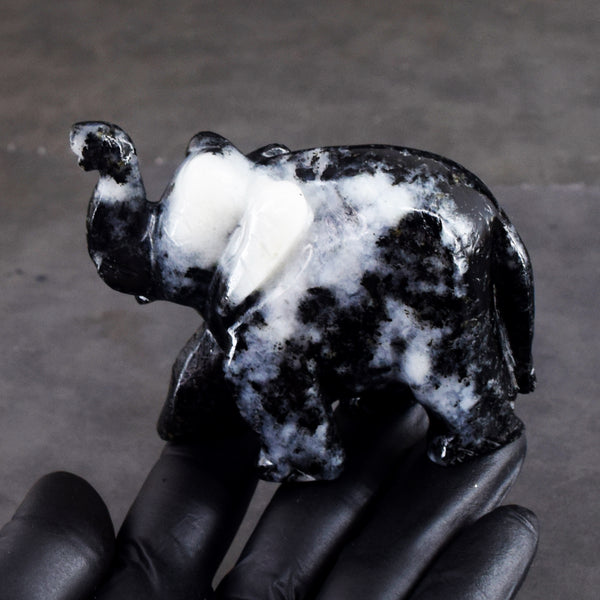 Exclusive 937.00 Cts Genuine Moonstone Carved Premium Crystal Elephant