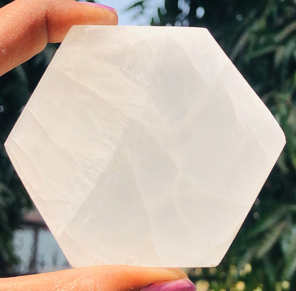 Absolutely 786.00 Cts Genuine Selenite Healing Gemstone Hexagaon Crystal