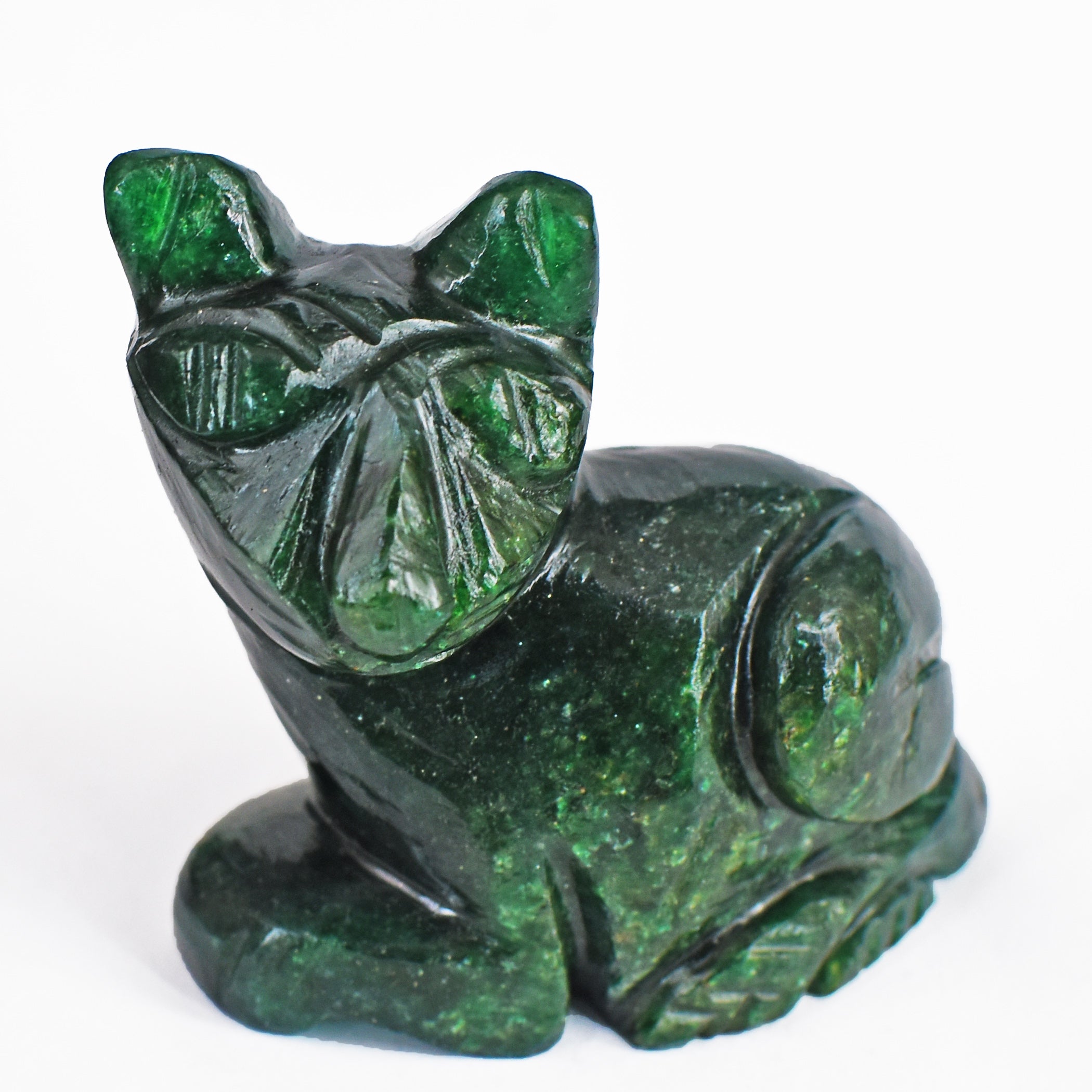 Artisian 567.00 Cts Genuine Jade Carved Premium Cat Crystal 2026 Collection