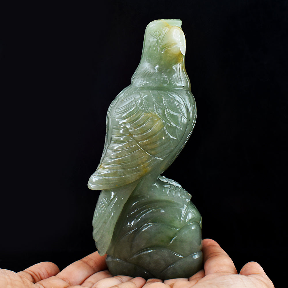 Exclusive 4247.00 Cts Genuine Green Aventurine Hand Carved Crystal Gemstone Eagle Carving