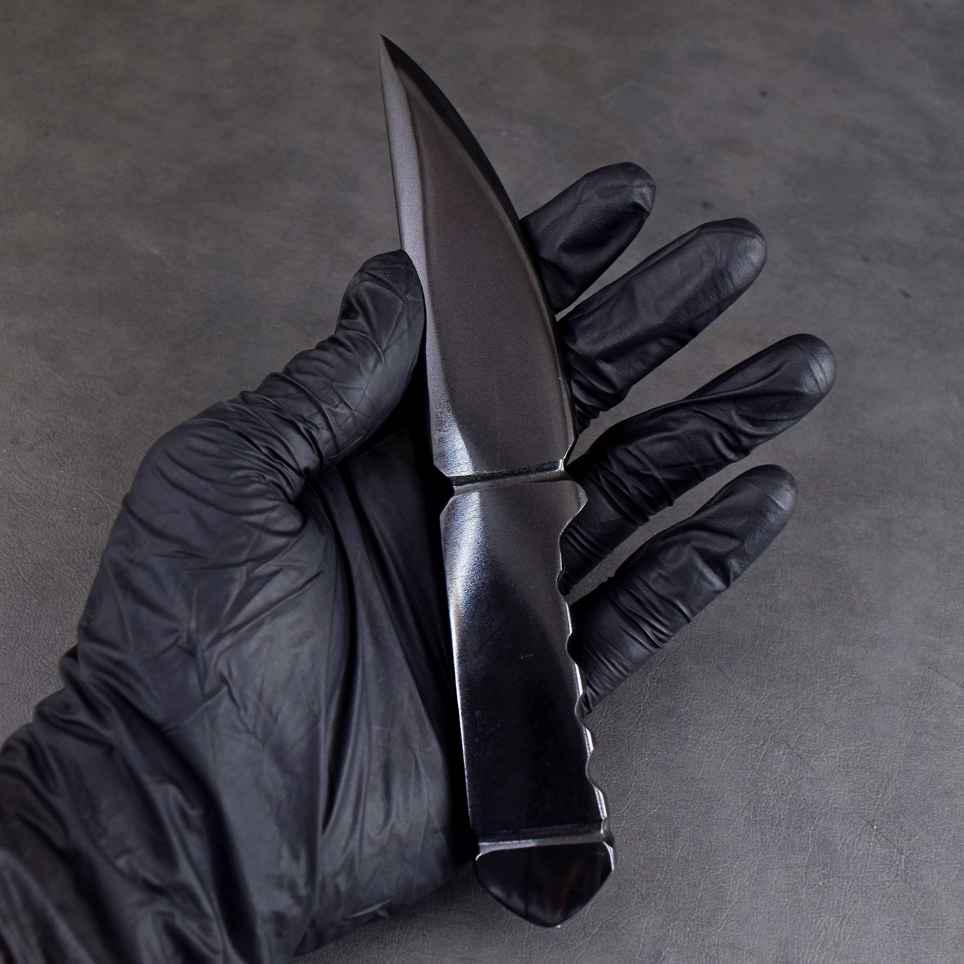 Majestic 370.00 Cts Genuine Black Tourmaline Hand Carved Crystal Gemstone Knife