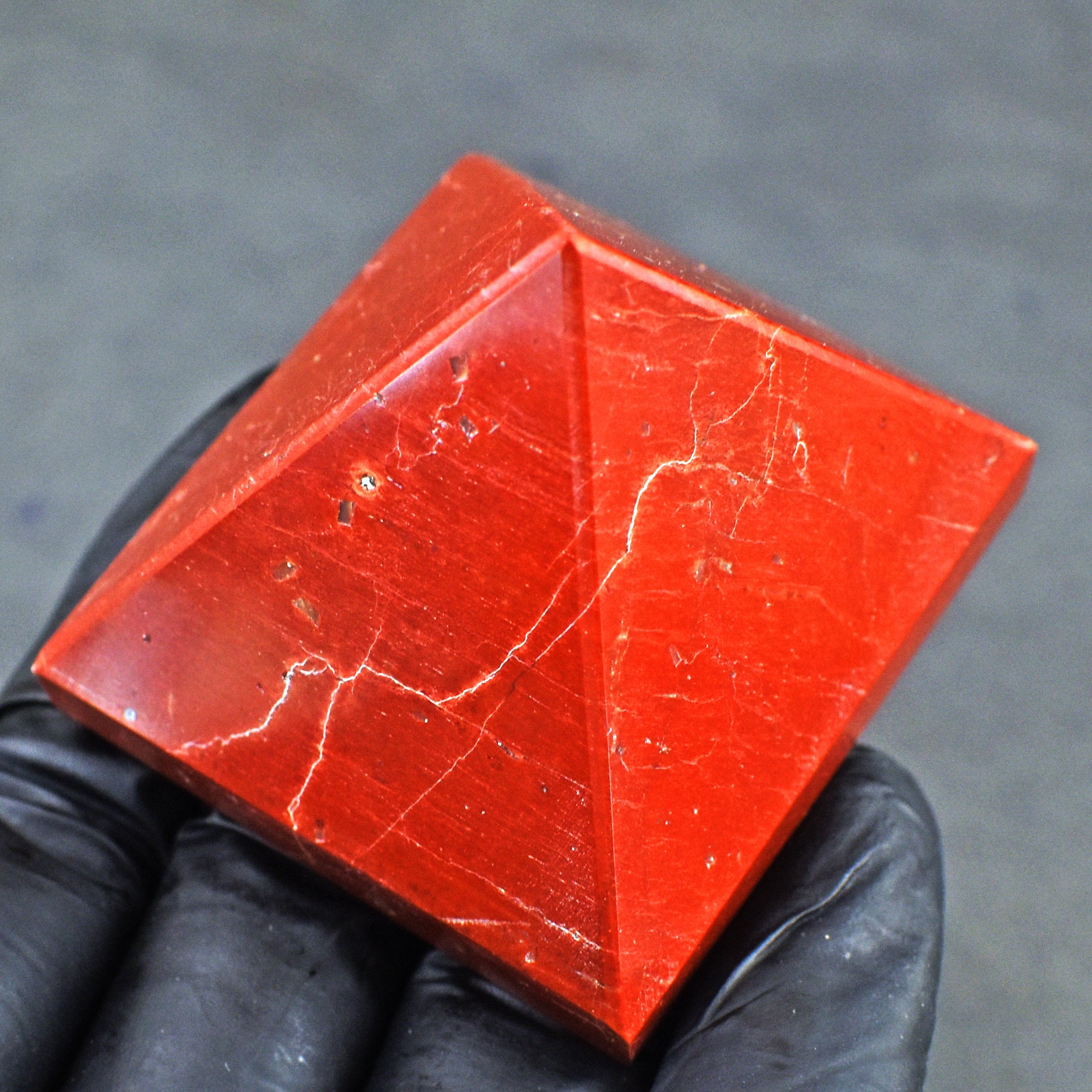 Lovely 414.00 Cts Genuine Red Jasper Crystal Specimen Healing Divine Pyramid