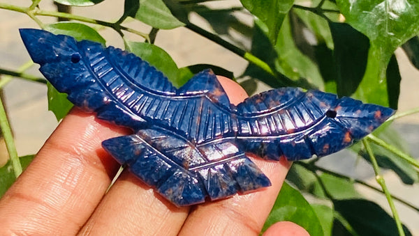 Untreated 52.00 Cts Genuine Blue Sodalite Hand Carved Premium Eagle Crystal