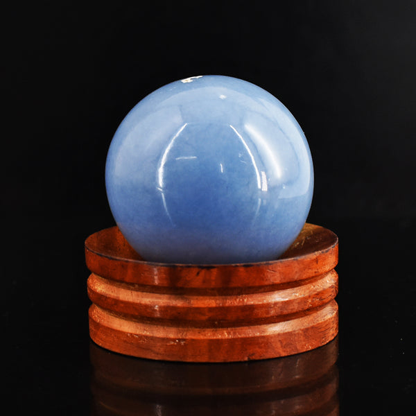 Craftsmen  700.00 Carats  Genuine Blue Angelite Hand Carved  Healing Crystal Gemstone  Sphere