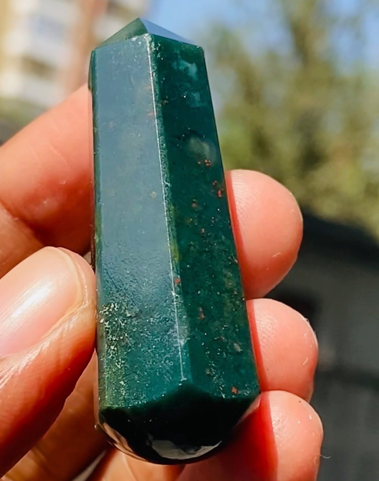 Delightful 78.00 Carats Genuine Bloodstone Crystal Gemstone Healing Point