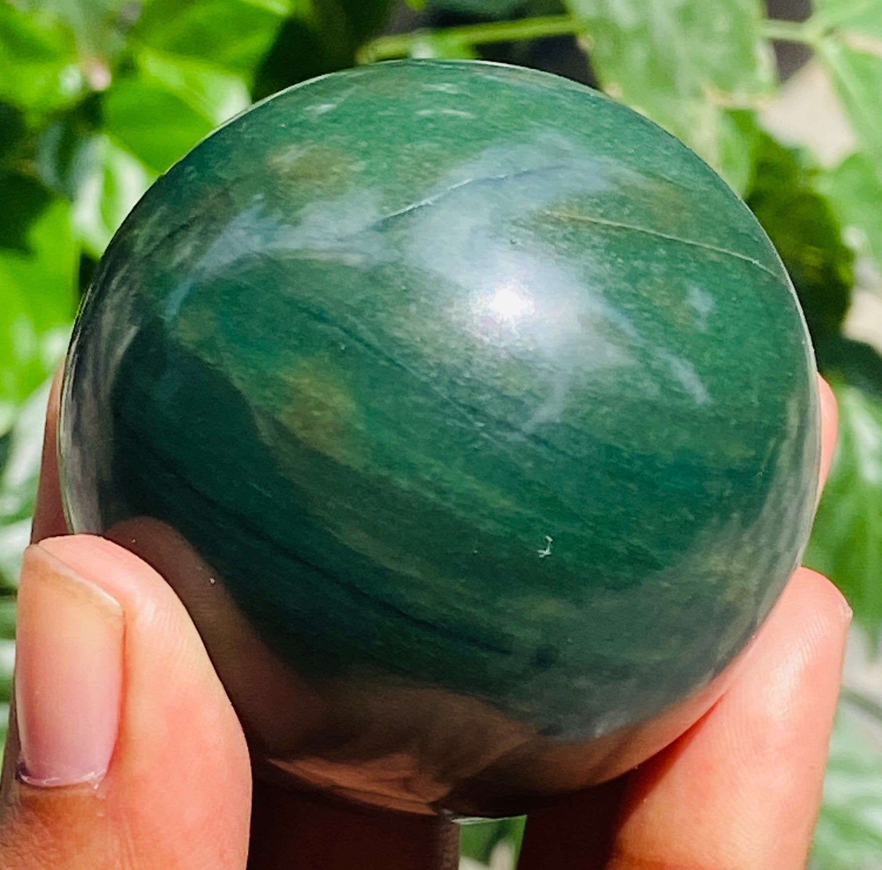 Exclusive 822.00 Cts Genuine Green Jade Healing Ball