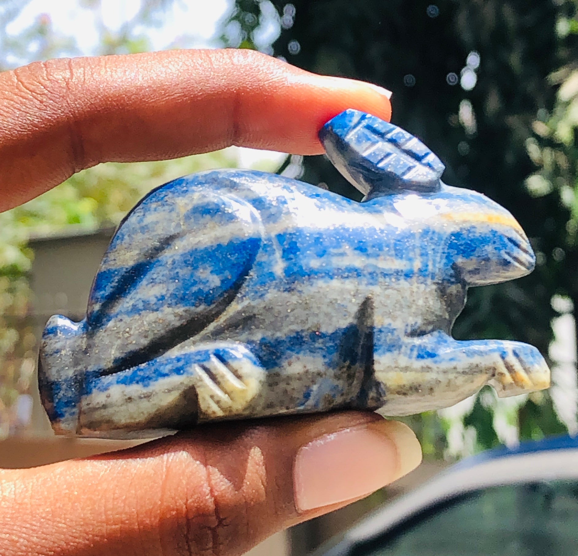 Beautiful 410.00 Carats Genuine Lapis Lazuli Hand Carved  Gemstone  Bunny Carving 2026  Collection
