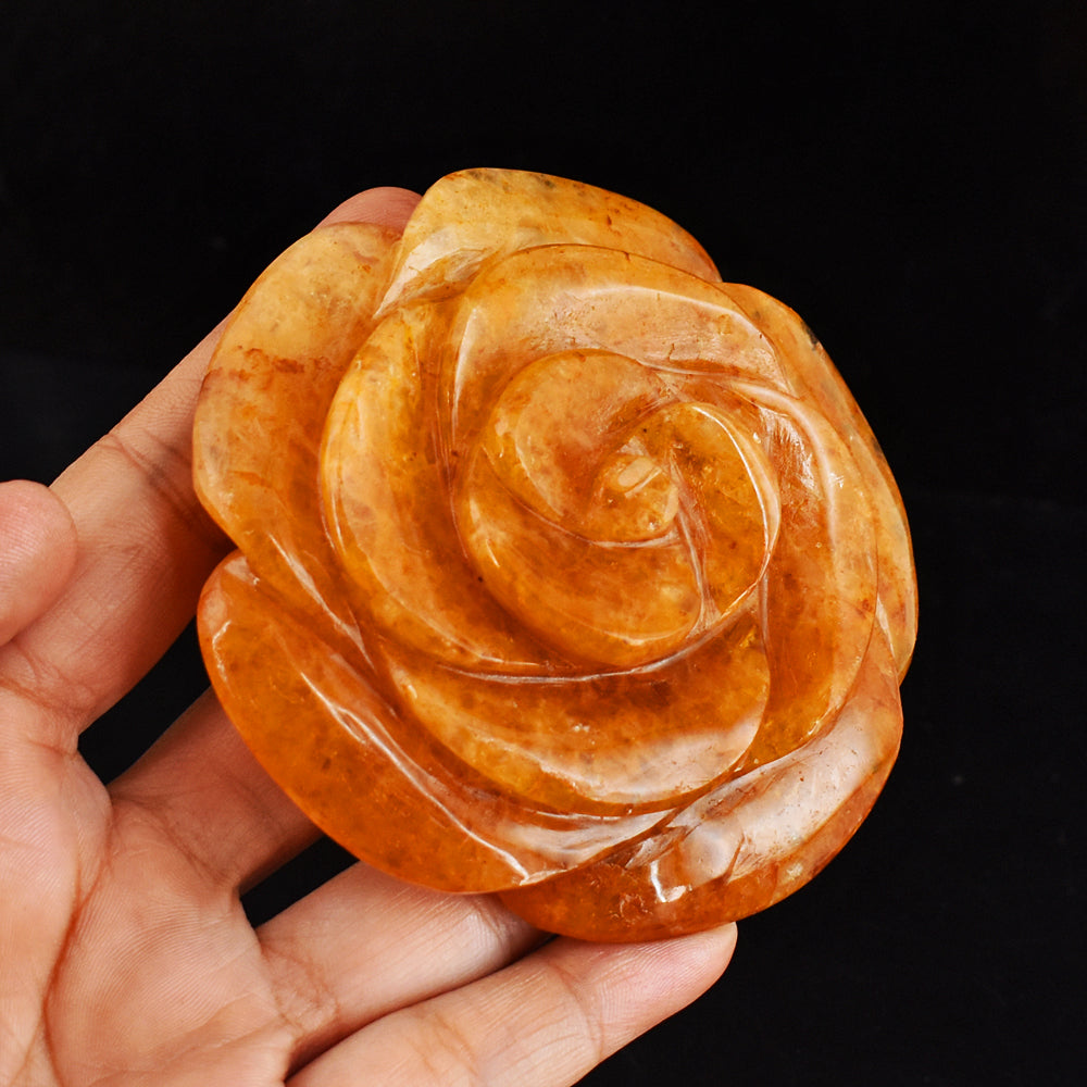 950.00 Carats  Genuine  Beautiful  Aventurine  Hand  Carved  Crystal  Rose  Gemstone  Carving