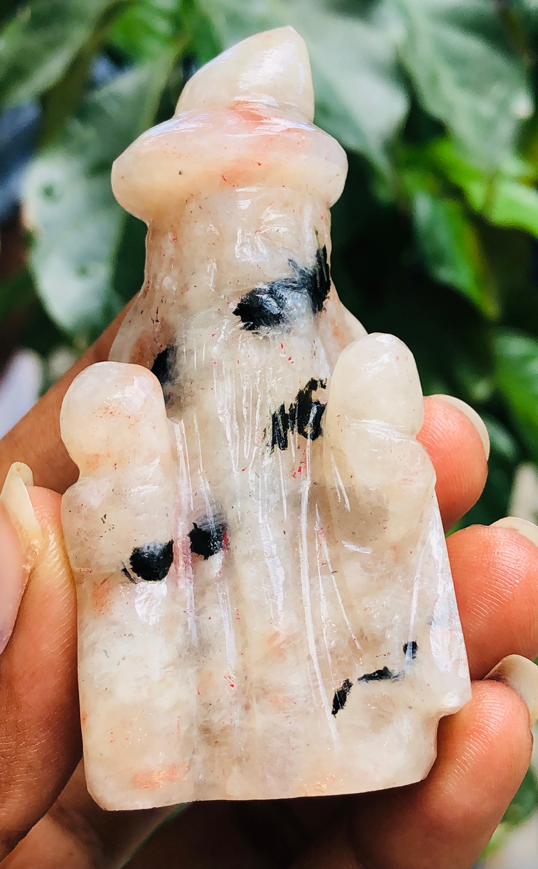 Genuine 404.00 Cts Amazing Sunstone Hand Carved Gemstone Premium Wizard Carving