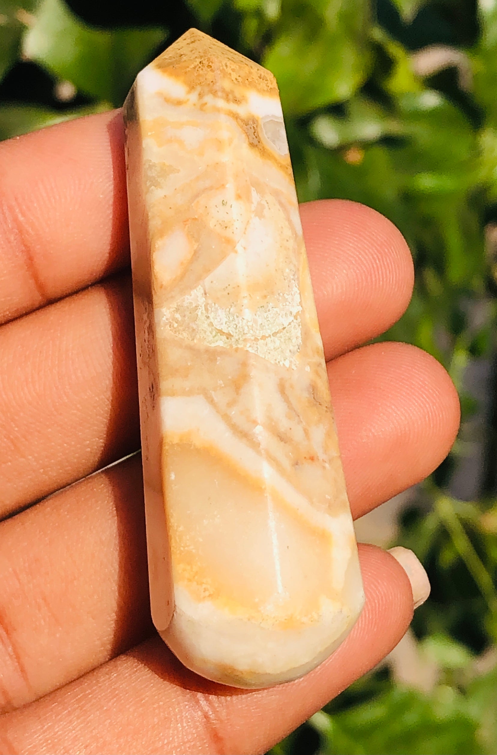 Amazing 121.00 Carats Genuine Cobra Jasper Hand Carved Crystal Gemstone Healing Point Carving