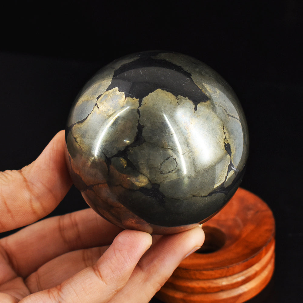 Exclusive 3109.00 Carat Carved Pyrite Reiki Crystal Healing Sphere