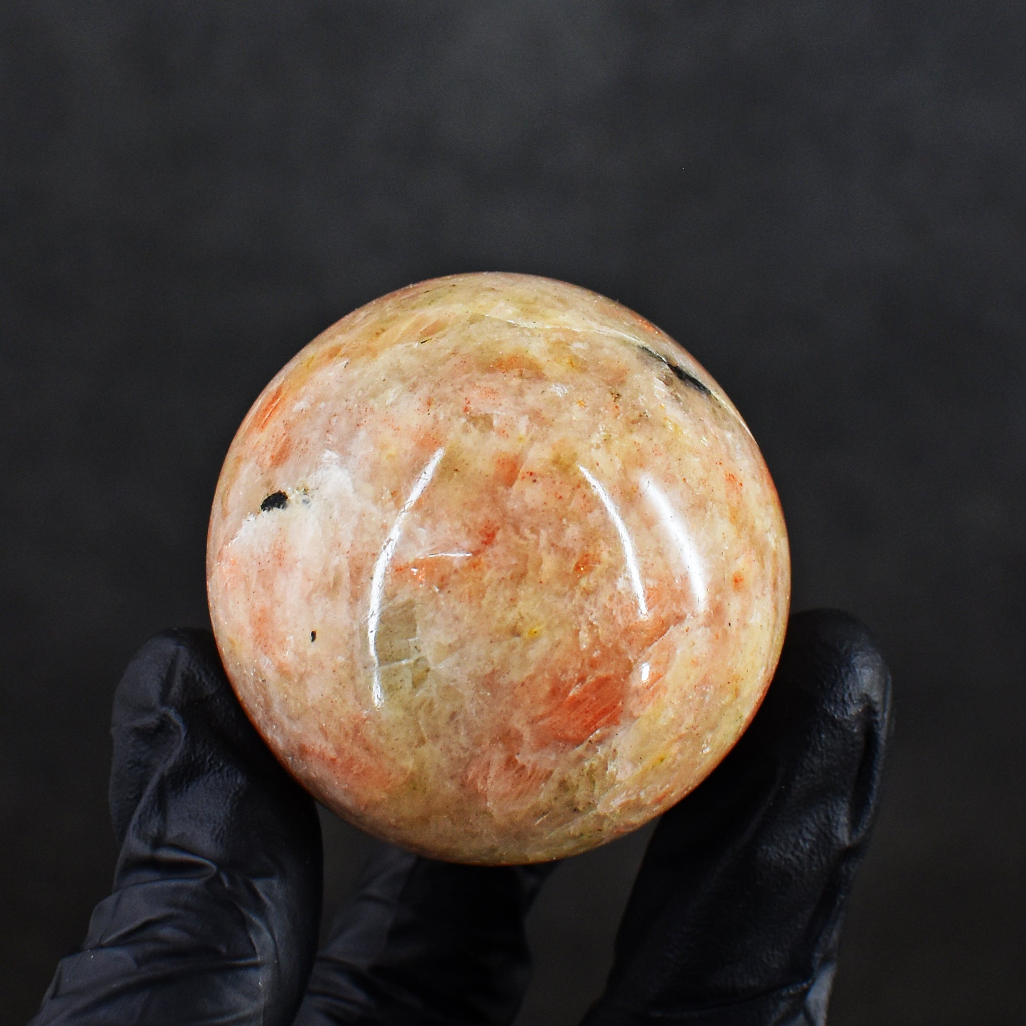 Pleasing 682.00 Carats Genuine Sunstone Hand Carved Crystal Healing Gemstone Sphere