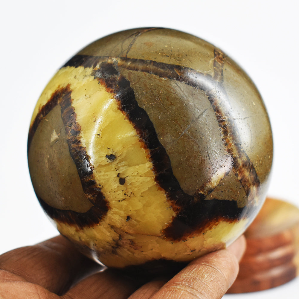 Beautiful  2365.00  Cts  Genuine  Septarian Agate  Hand  Carved  Crystal  Healing  Sphere