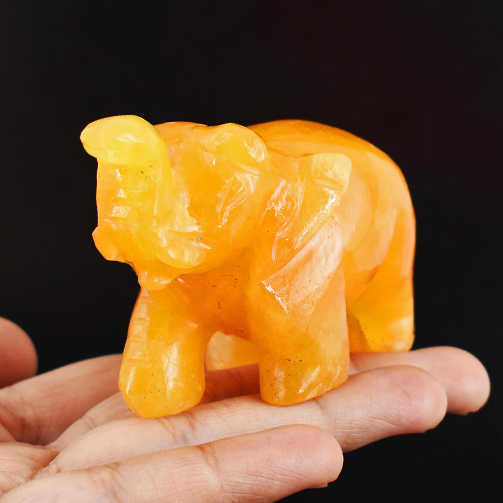 Amazing 730.00 Cts Genuine Aventurine Hand Carved  Crystal Gemstone Carving Elephant