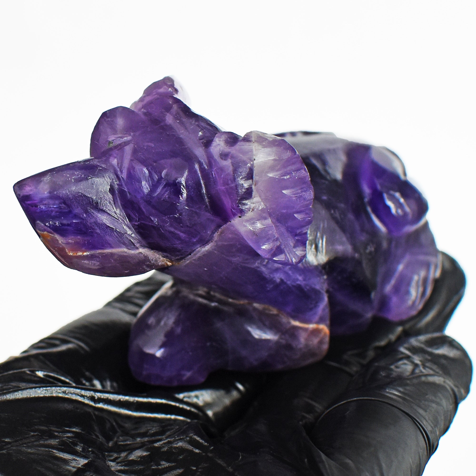 Genuine 641.00 Carats Genuine Purple Amethyst Hand Carved Dog 2026  Collection