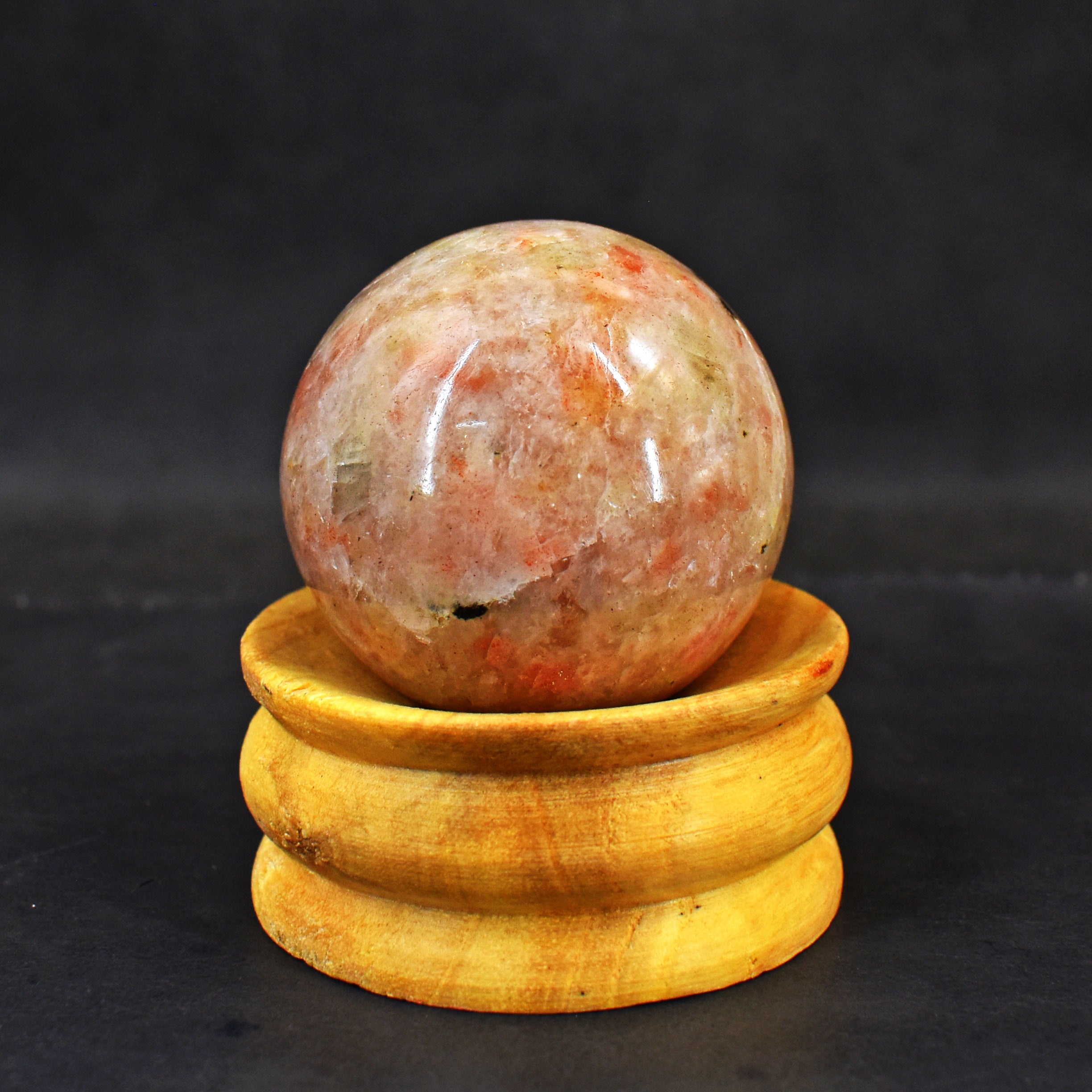 Pleasing 682.00 Carats Genuine Sunstone Hand Carved Crystal Healing Gemstone Sphere