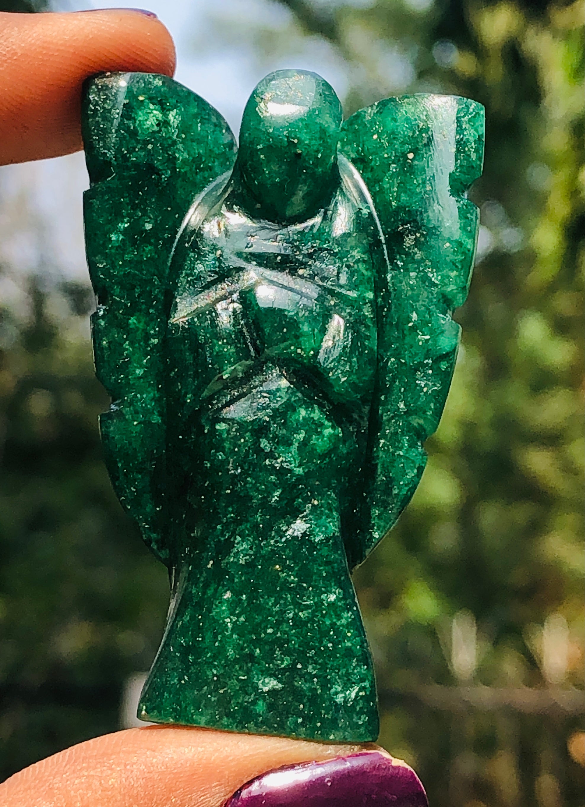 Attractive 131.00 Cts Genuine Green Jade Healing Premium Divine Crystal Angel