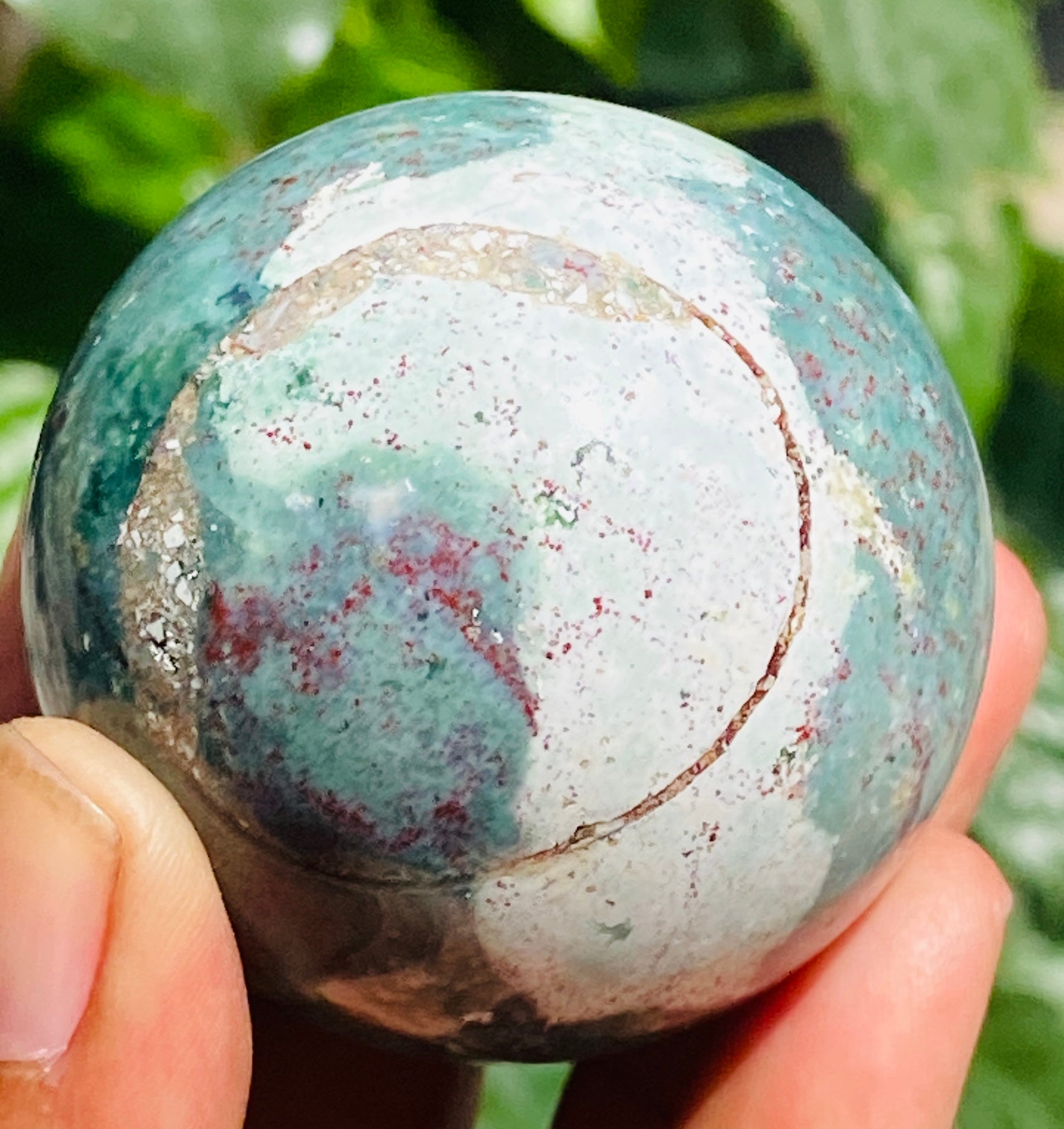 Massive 568.00 Cts Genuine Bloodstone Hand Carved Healing Crystal Gemstone Sphere