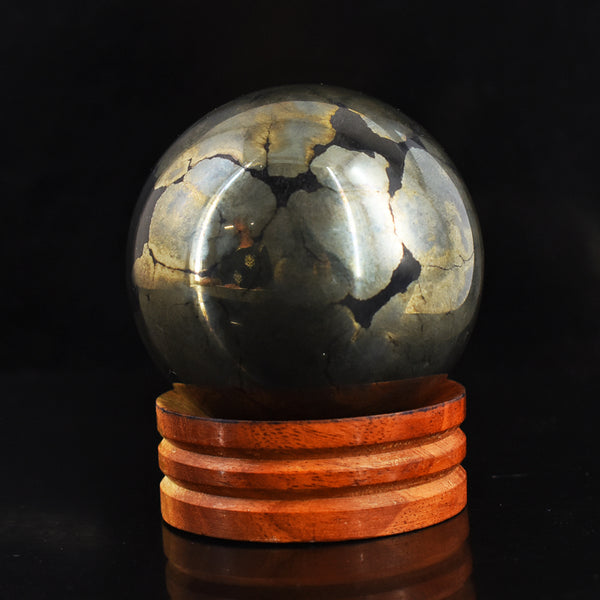 Exclusive 3109.00 Carat Carved Pyrite Reiki Crystal Healing Sphere
