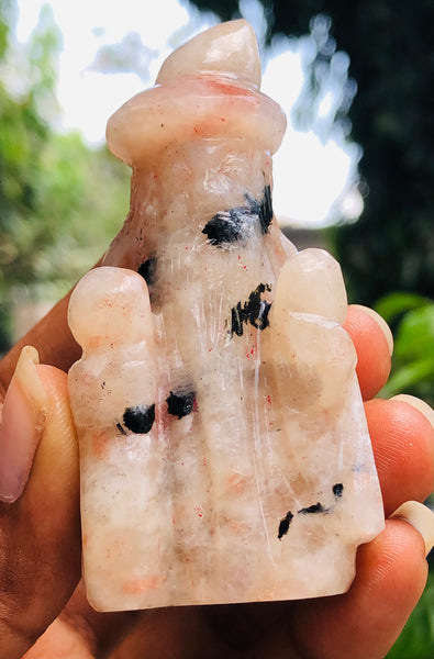 Genuine 404.00 Cts Amazing Sunstone Hand Carved Gemstone Premium Wizard Carving