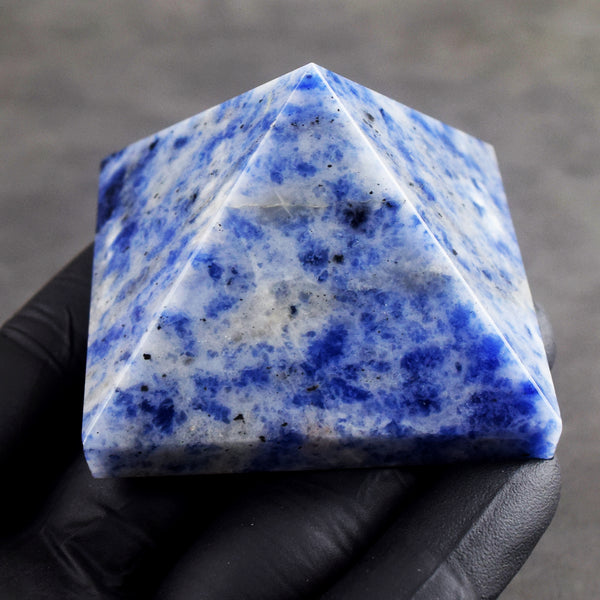 Natural 600.00 Cts Genuine Sodalite Crystal Specimen Healing Divine Pyramid