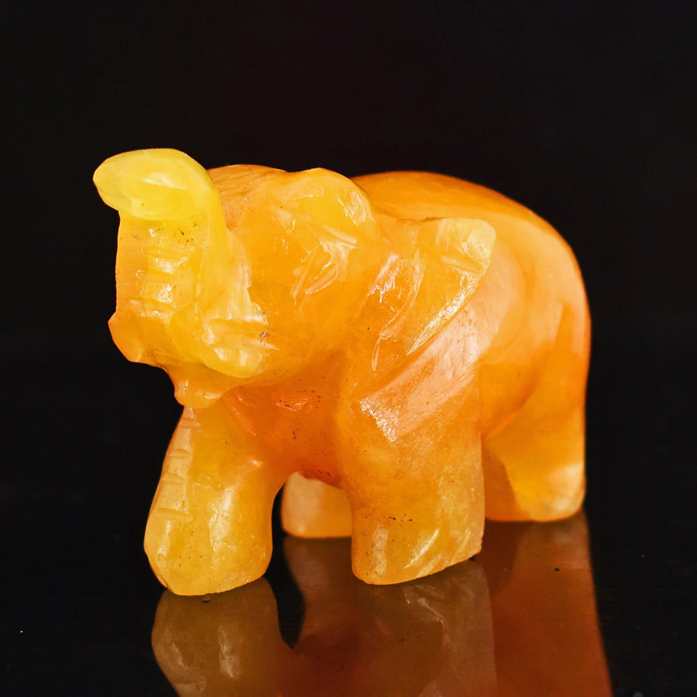 Amazing 730.00 Cts Genuine Aventurine Hand Carved  Crystal Gemstone Carving Elephant