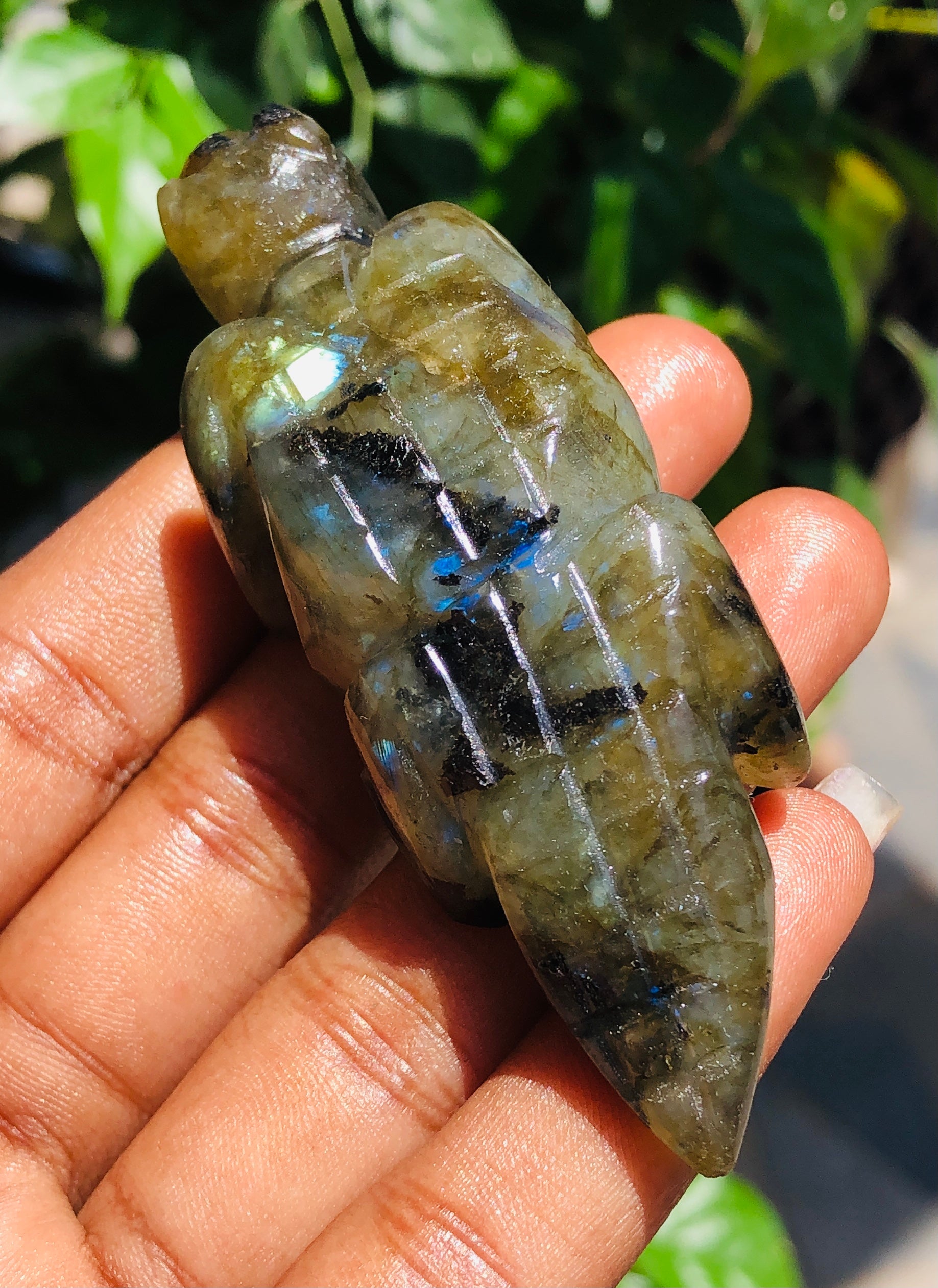 Exclusive 272.00 Cts Genuine Amazing Flash Labradorite Hand Carved Lizard Gemstone Carving 2026  Collection