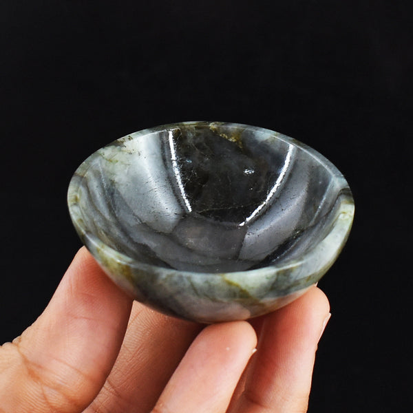 Artisian 181.00 Carats Genuine  Labradorite Hand Carved Crystal Gemstone  Carving Bowl