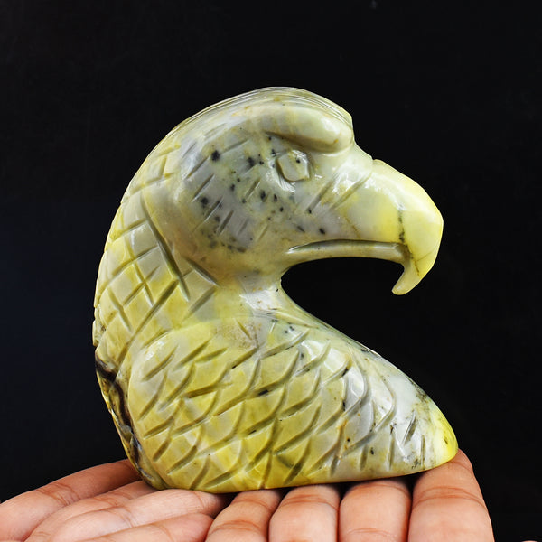 Gorgeous 2516.00 Cts Genuine Serpentine Hand Carved Crystal Gemstone Carving Eagle
