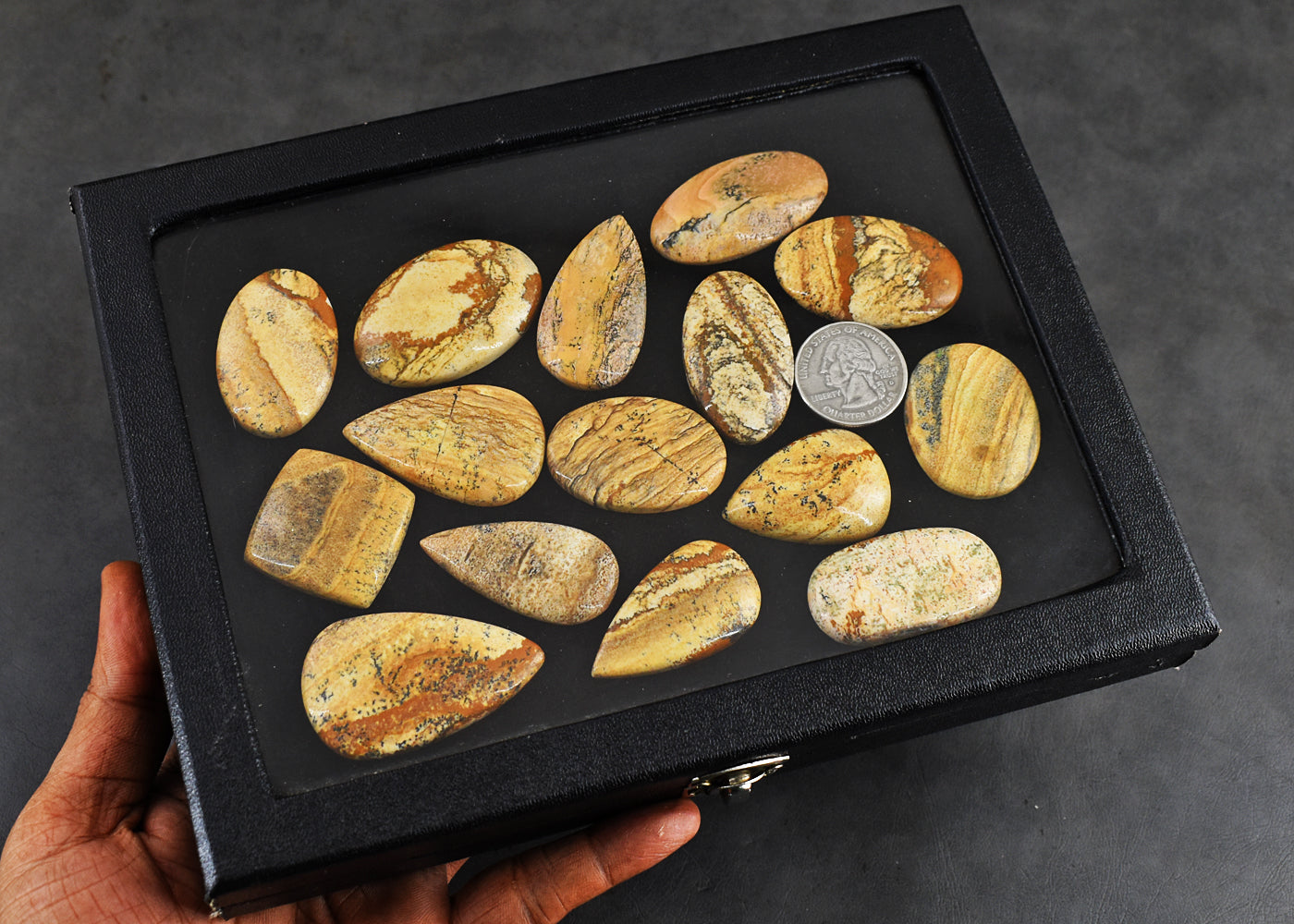 Beautiful  685.00 Carats Genuine Picture Jasper Untreated Gemstone Cabochon Lot