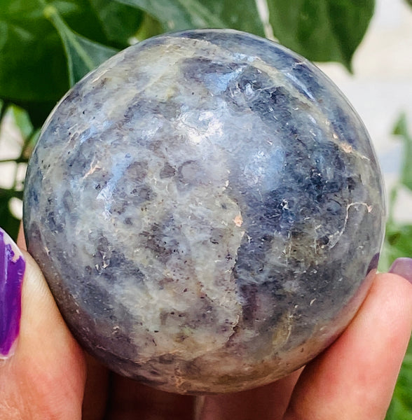 Artisian 767.00 Carats Genuine Blue Iolite Hand Carved Crystal Healing Gemstone Sphere