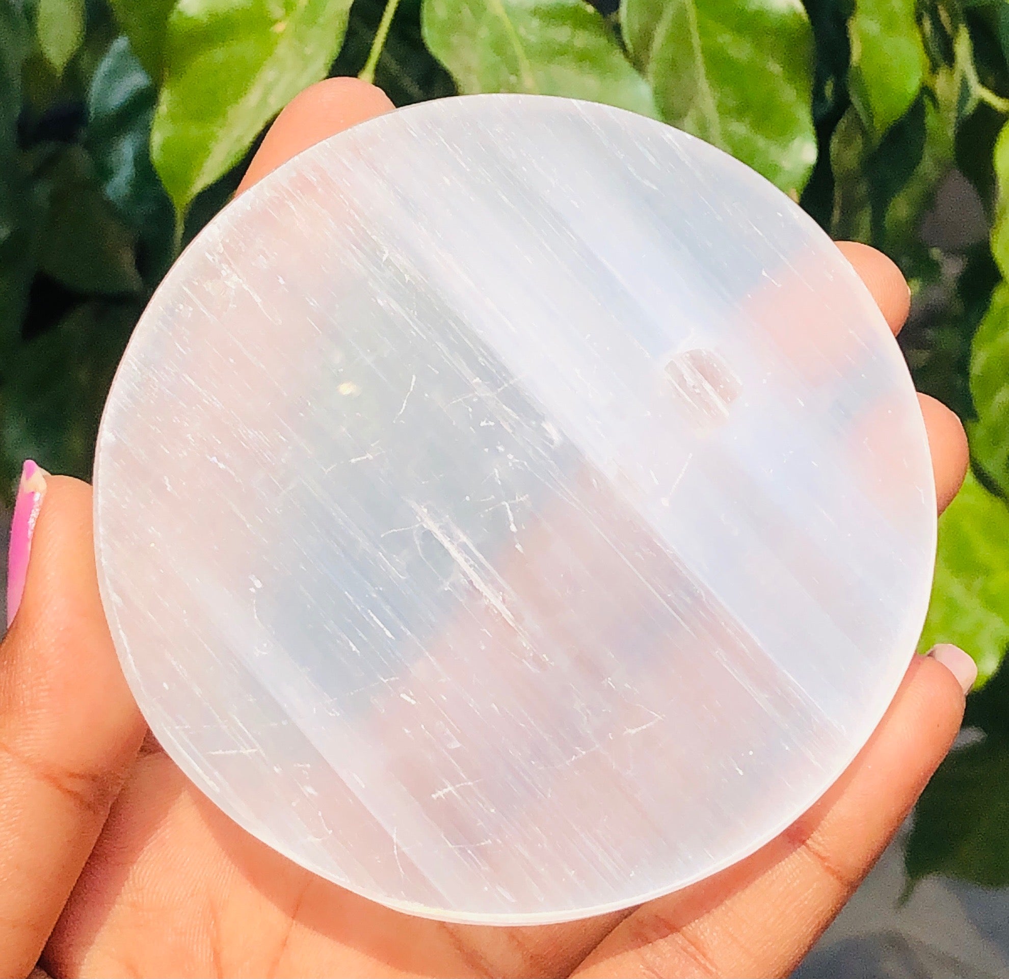 Massive 452.00 Cts Genuine Selenite Gemstone Healing Crystal Coaster