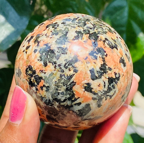Exclusive 1123.00 Cts  Blood Green Unakite Hand Carved Healing Crystal Gemstone Sphere