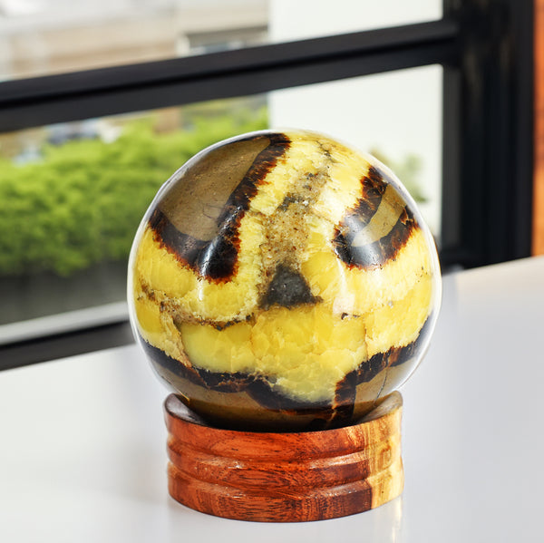 Beautiful  2365.00  Cts  Genuine  Septarian Agate  Hand  Carved  Crystal  Healing  Sphere