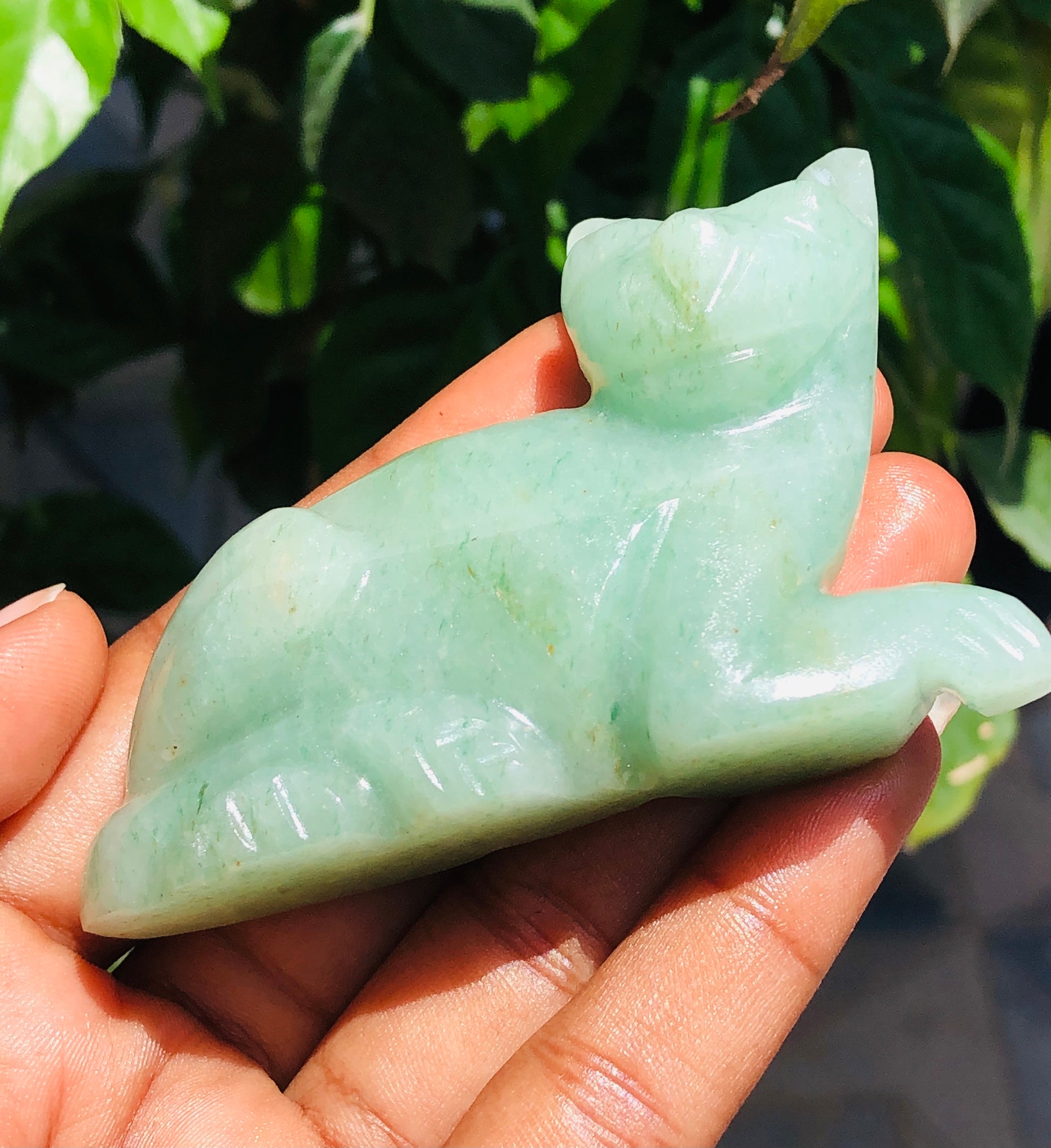 Exclusive 465.00 Cts Genuine Aventurine Hand Carved Genuine Crystal Gemstone Carving Cat 2026  Collection
