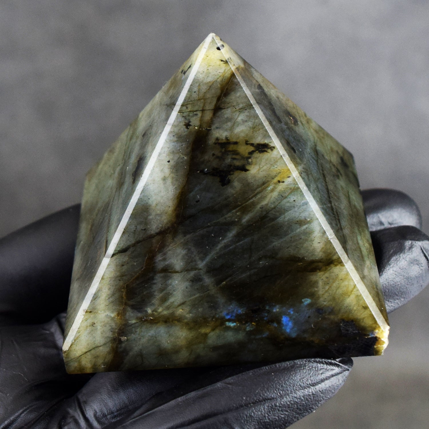 Sparkling 720.00 Cts Genuine Labradorite Crystal Specimen Healing Divine Pyramid