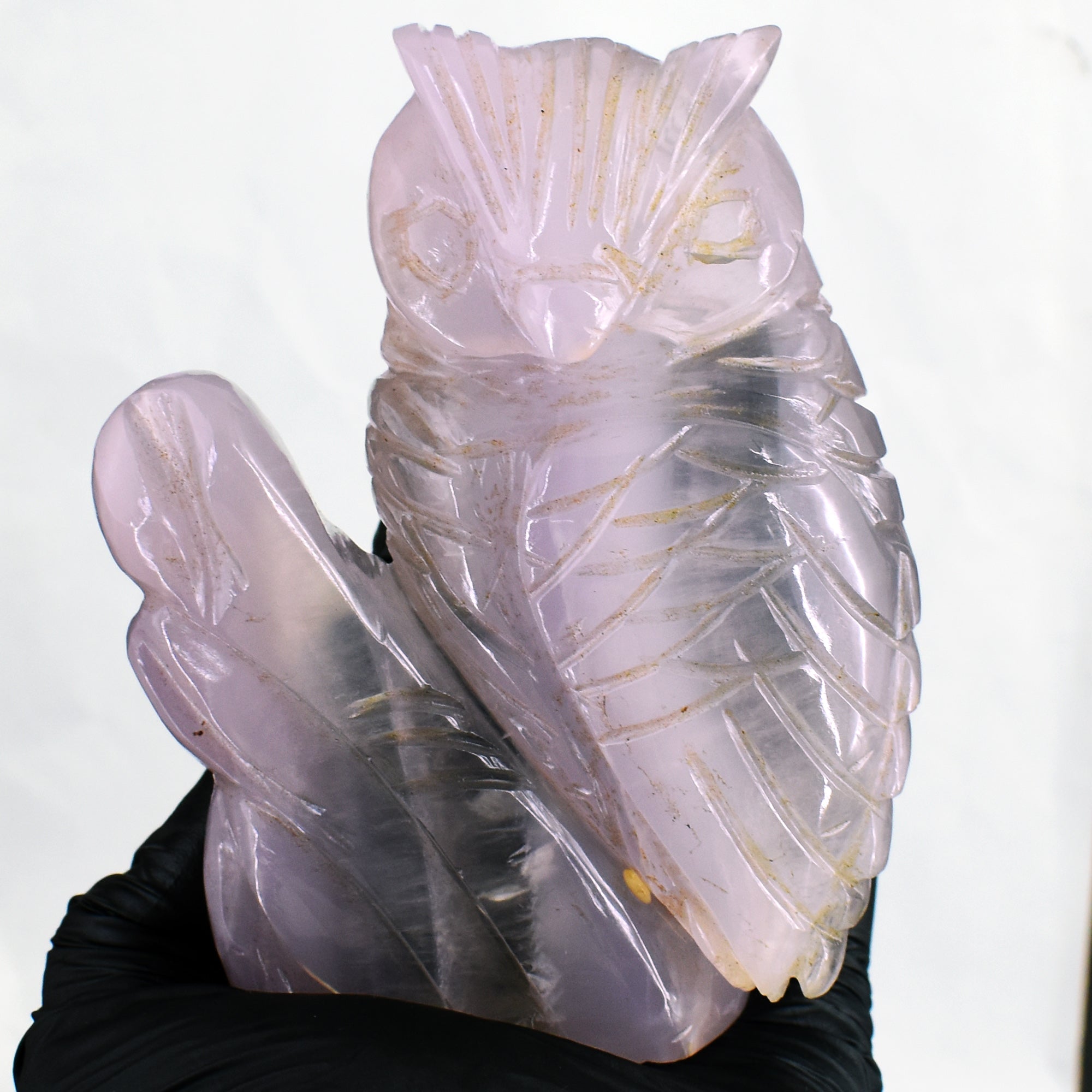 Stunning 2797.00 Cts Genuine Multicolor Fluorite Hand Carved Crystal Gemstone Owl Carving 2026  Collection