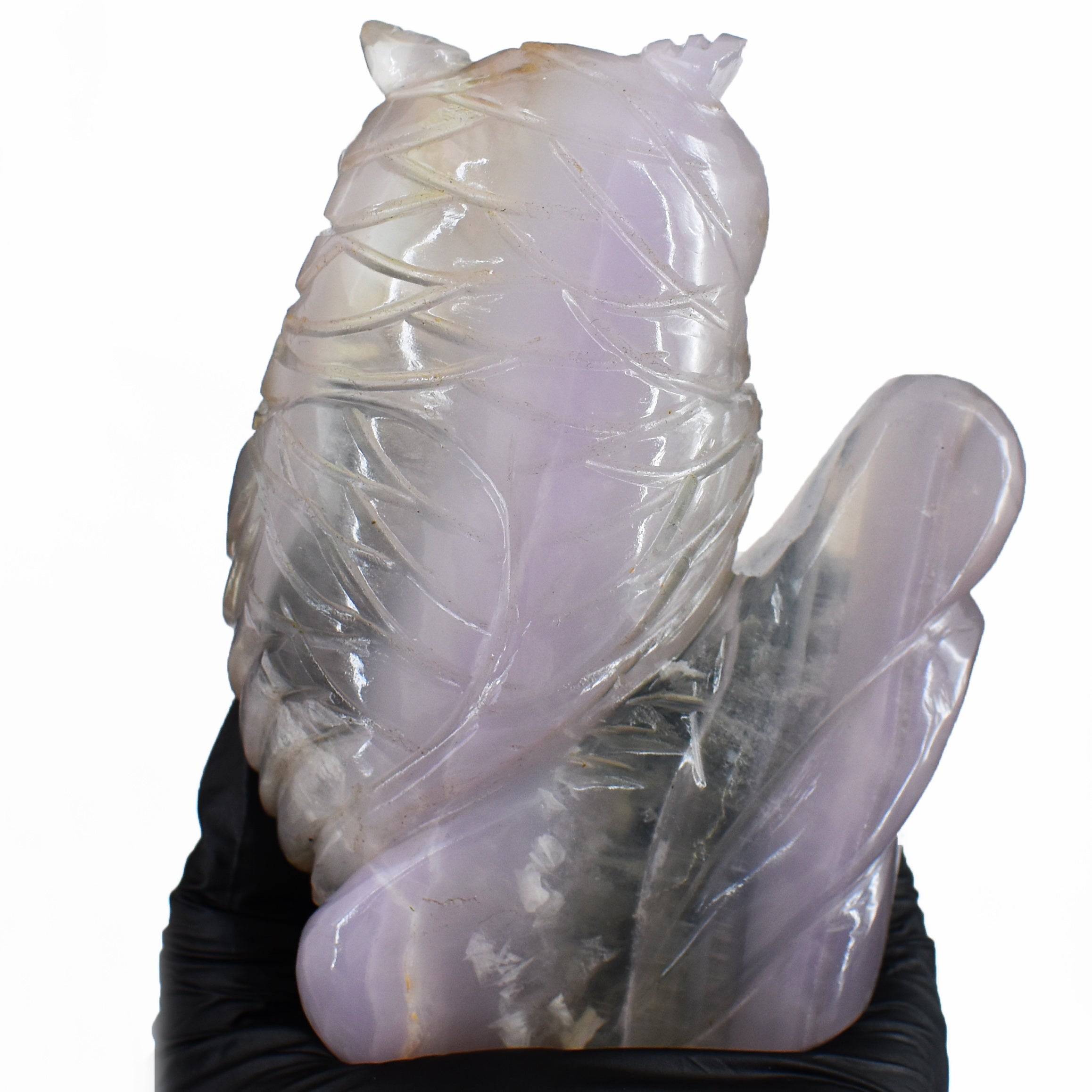 Stunning 2797.00 Cts Genuine Multicolor Fluorite Hand Carved Crystal Gemstone Owl Carving 2026  Collection
