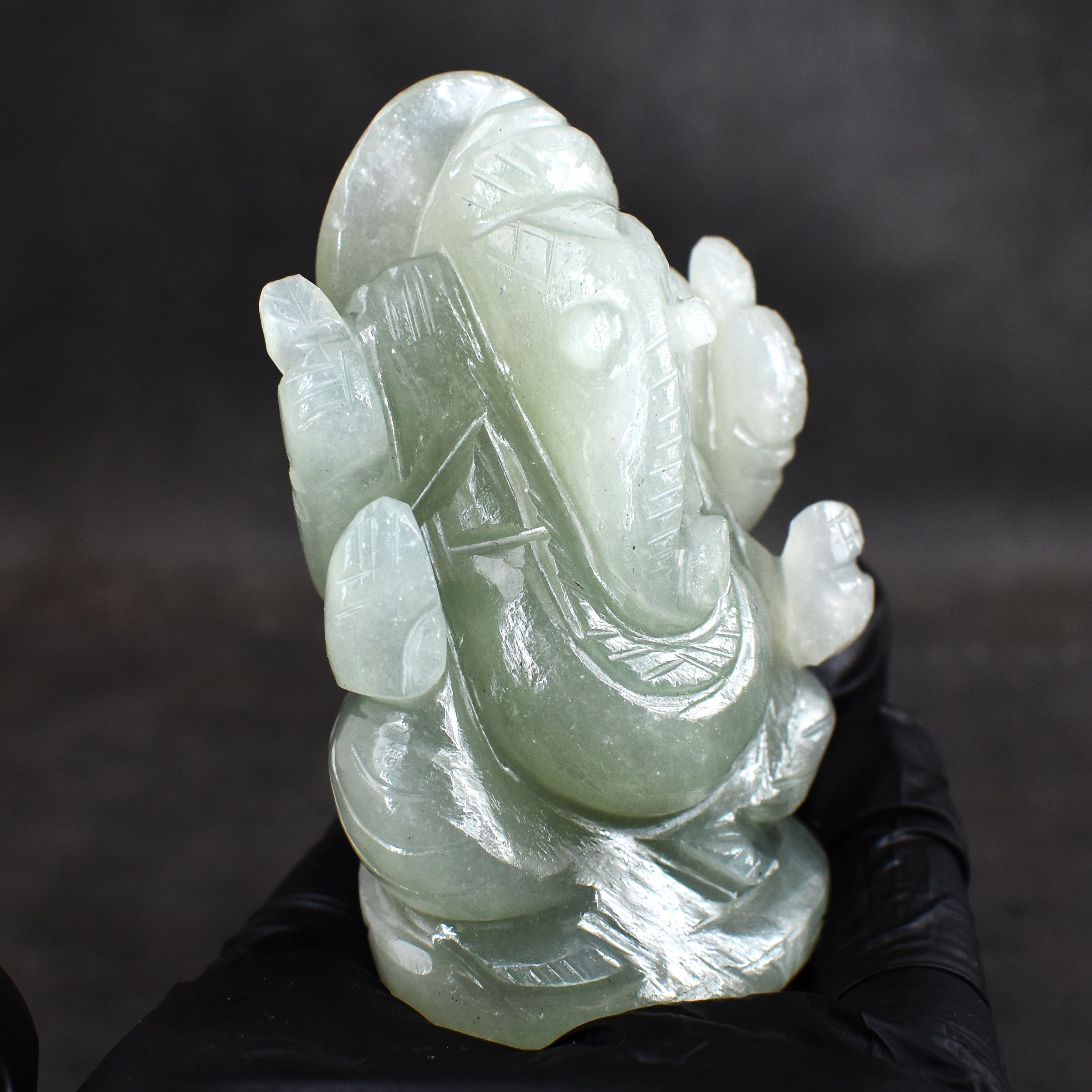Amazing 702.00 Cts Natural Aventurine Carved Lord Ganesha Gemstone