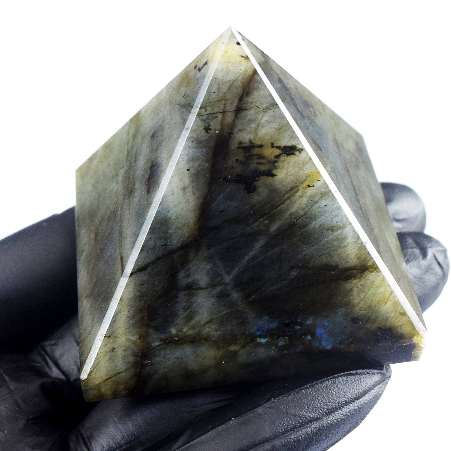Sparkling 720.00 Cts Genuine Labradorite Crystal Specimen Healing Divine Pyramid