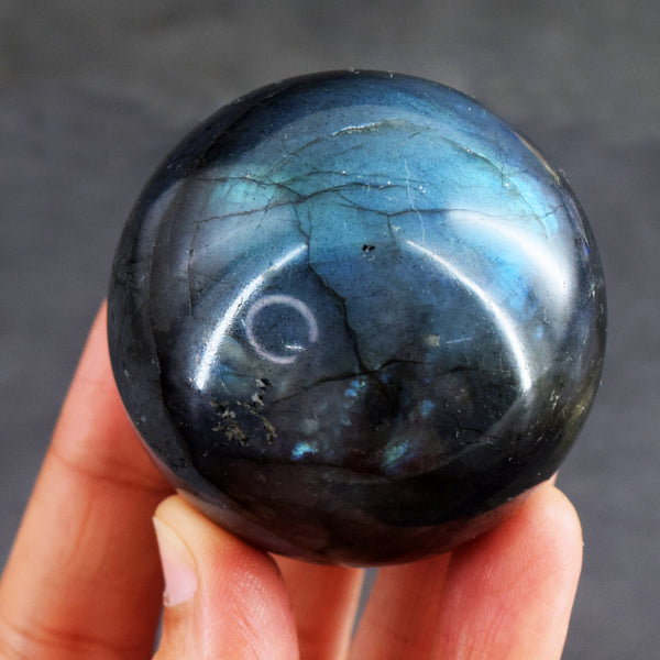 Graceful 805.00 Cts Genuine Blue Flash Labradorite Healing Crystal Specimen Premium Sphere