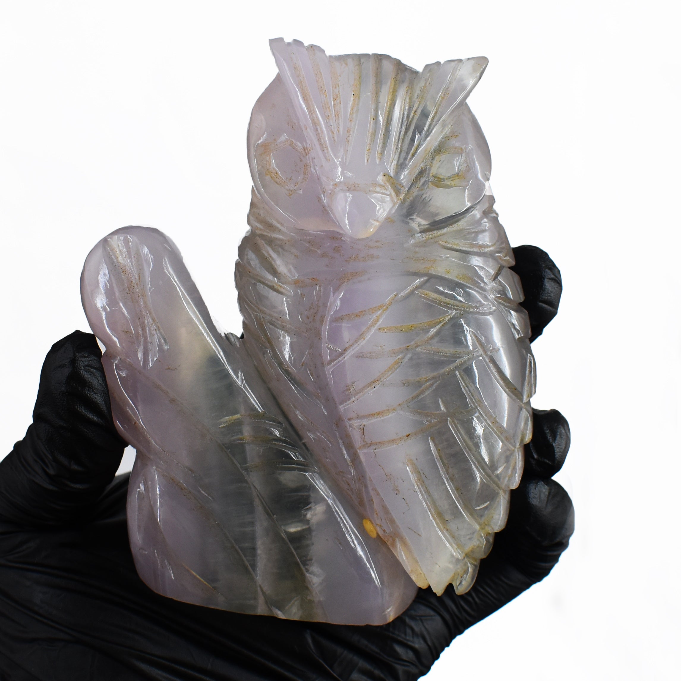 Stunning 2797.00 Cts Genuine Multicolor Fluorite Hand Carved Crystal Gemstone Owl Carving 2026  Collection