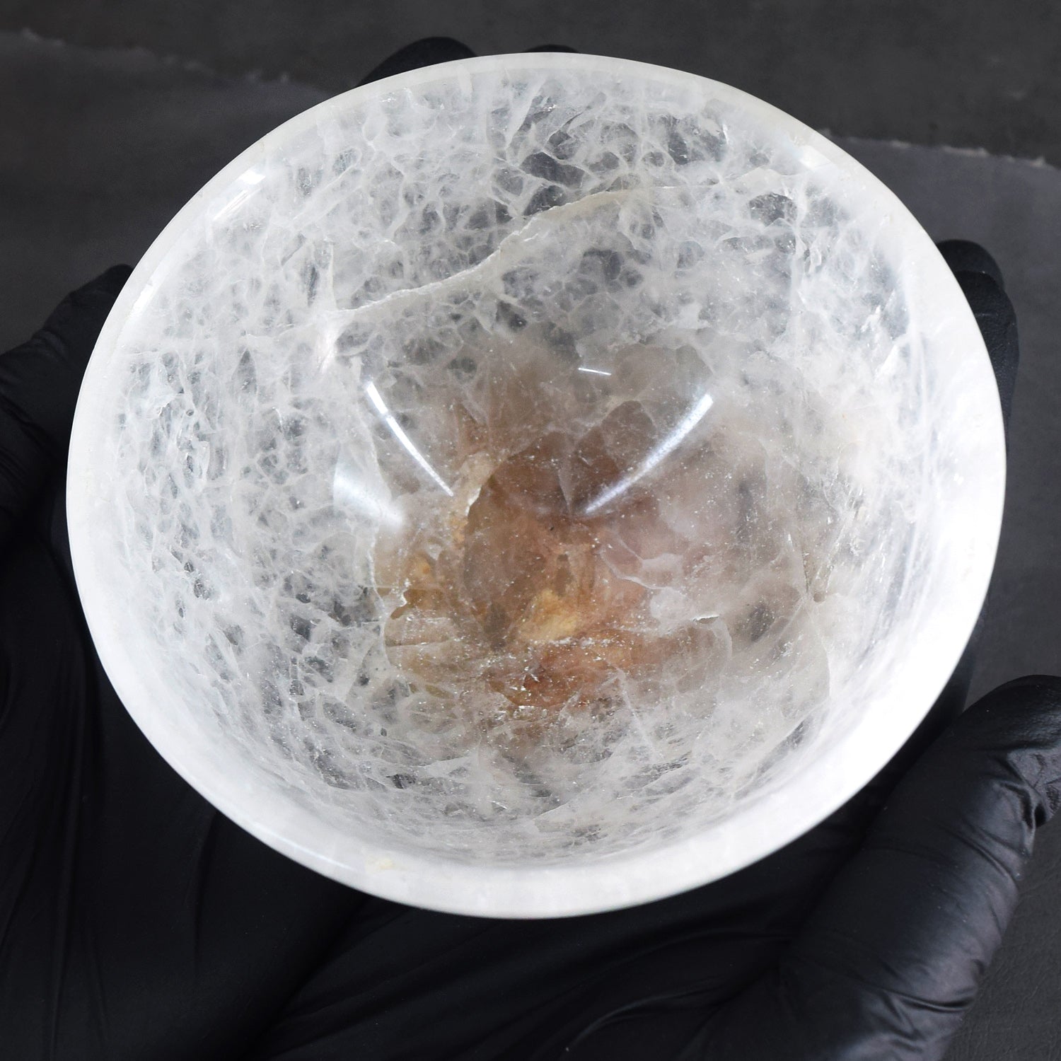 Glamourous 1252.00 Carats Genuine White Quartz Hand Carved Crystal Gemstone Carving Big Bowl