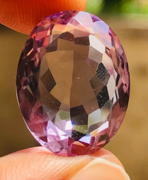 Untreated 15.00 Cts Genuine Amethyst Faceted Loose Gemstone