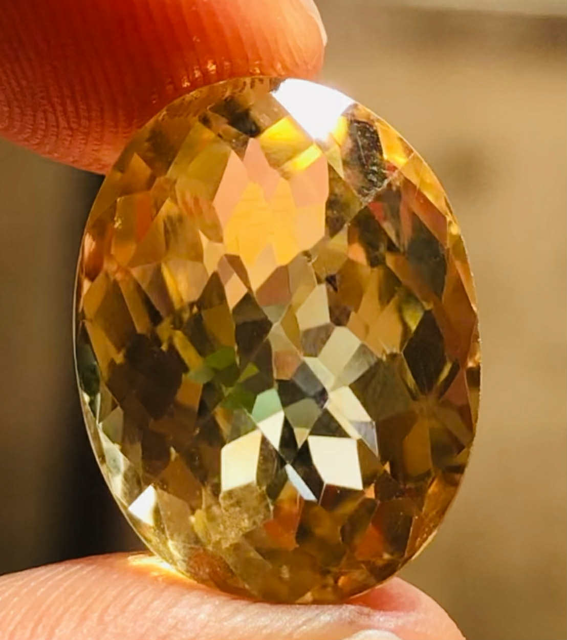 Gorgeous 13.00 Cts Genuine Citrine Faceted Loose Gemstone