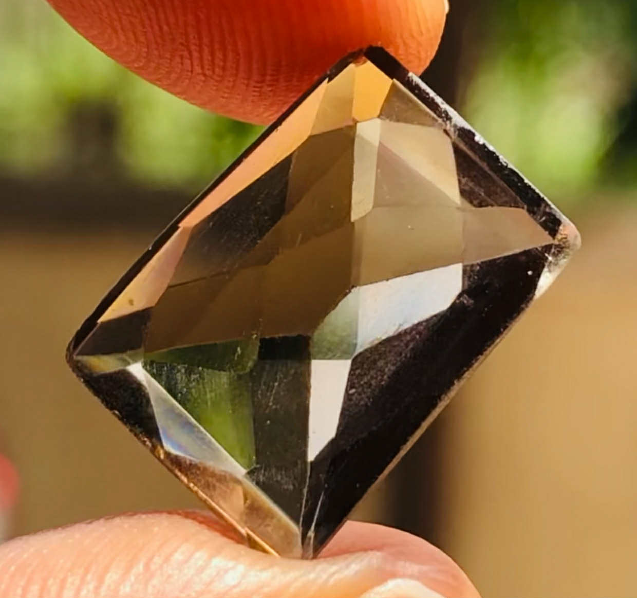 Beautiful 8.00 Cts Genuine Smoky Quartz Faceted Loose Gemstone