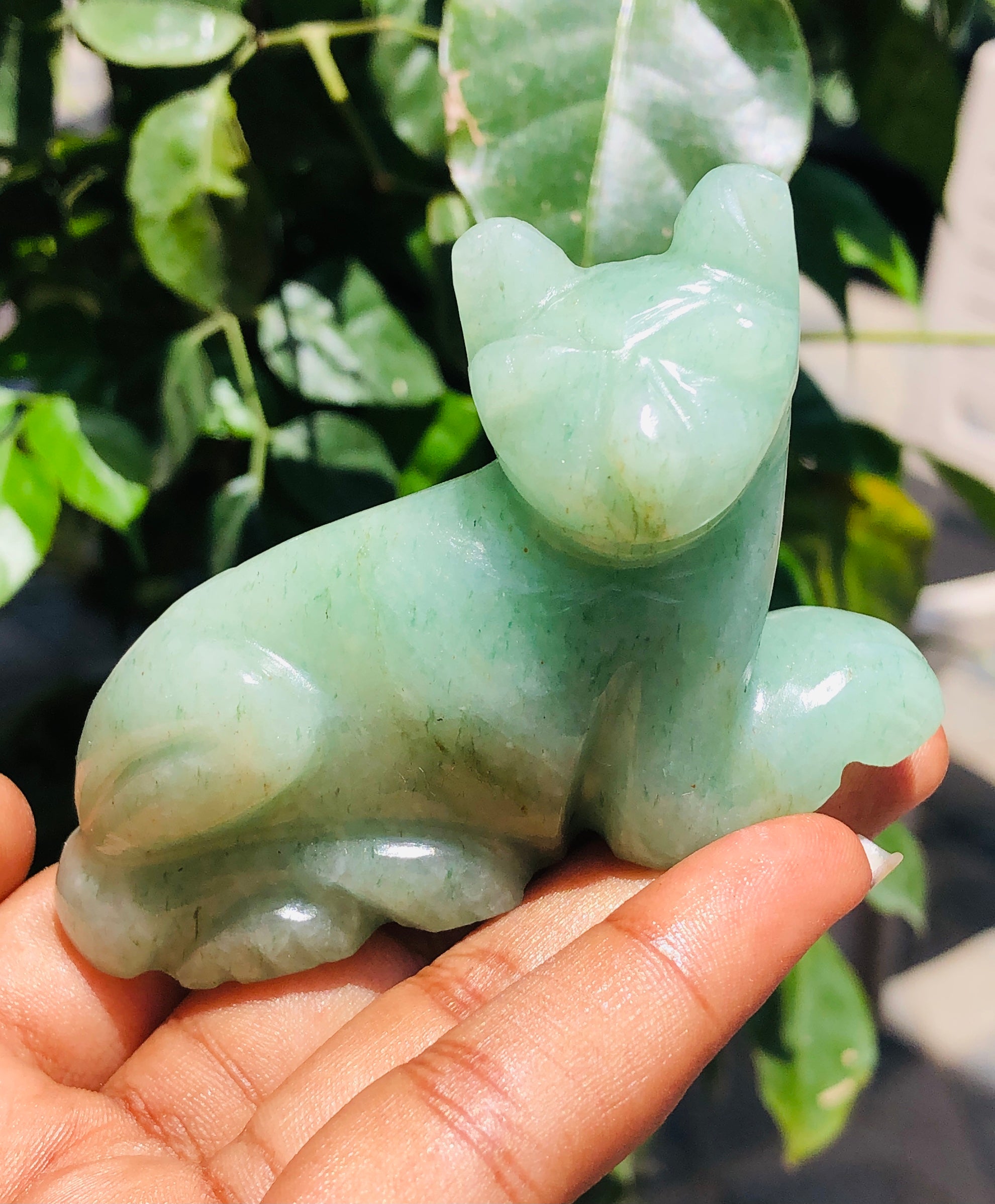 Exclusive 465.00 Cts Genuine Aventurine Hand Carved Genuine Crystal Gemstone Carving Cat 2026  Collection