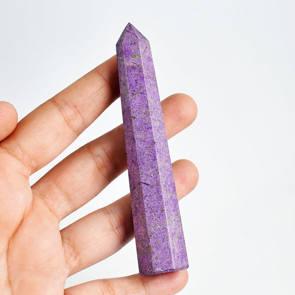 Beautiful  243.00 Carats  Genuine  Stichtite  Hand  Carved Crystal  Healing Gemstone  Point